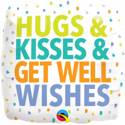 Hugs Kisses Get Well Wishes 18" Pkt Im