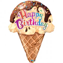 Ice Cream Cone Birthday 27" Shape Group A Pkt Yfj