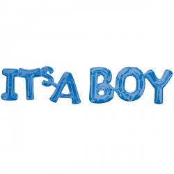 Its A Boy Blue Block Phrase Shape G20 Pkt ('it's A' 20" X 9" - 'boy' 20" X 9")