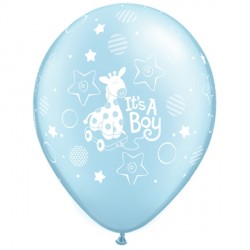 It's A Boy Soft Giraffe 11" Pearl Light Blue (25ct) Yhh