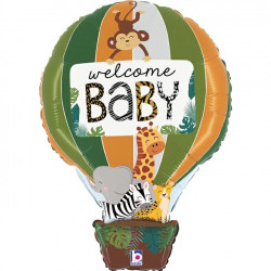 Jungle Animals Welcome Baby 30" Grabo Shape C Pkt