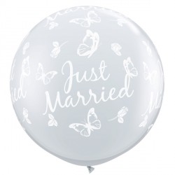 Just Married Butterflies-a-round 3' Diamond Clear (2ct) Cd