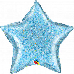 Light Blue Glittergraphic Star 20" Flat Q Gv