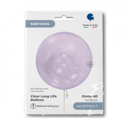 Lilac Transparent Globe 15" Grabo Shape Pkt (no Valve)