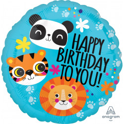 Lion, Tiger & Panda Birthday Standard S40 Pkt