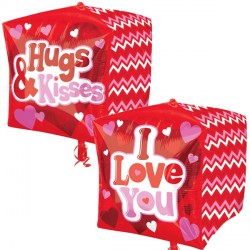 Love, Hugs & Kisses Cubez G20 Pkt (15" X 15")