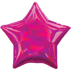 Magenta Iridescent Star Standard Holographic S40 Flat A