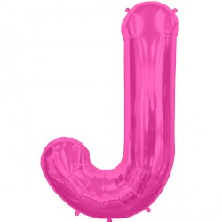 Magenta Letter J Shape 16" Pkt