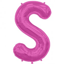 Magenta Letter S Shape 16" Pkt