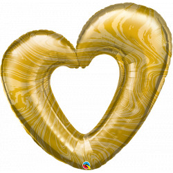 Marble Open Heart Gold 42" Shape Group C Pkt Yzp