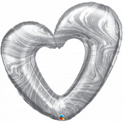 Marble Open Heart Silver 42" Shape Group C Pkt Yzp