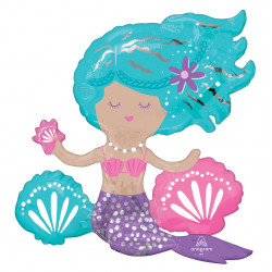 Mermaid Shimmering Sitter Multi Balloon A75 Pkt (18" X 17")