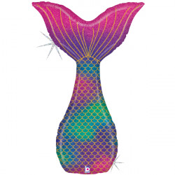 Mermaid Tail Glitter 46" Holo Shape I Pkt