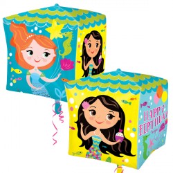 Mermaids Birthday Cubez G20 Pkt (15" X 15")