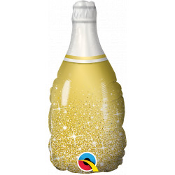Mini Gold Bubbly Wine Bottle 14" Mini Shape Flat Jw