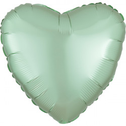 Mint Green Satin Luxe Heart Standard S15 Flat A