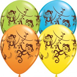 Mischievous Monkeys 11" Yellow, Orange, Robin's Egg Blue & Lime Green (25ct) Ygx