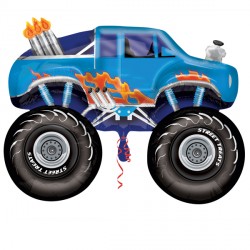 Monster Truck Blue Street Treat Shape Flat (10ct)