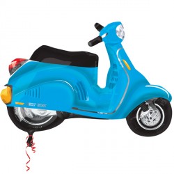 Motor Scooter Blue Street Treat Shape Flat (24" X 24") (10ct)