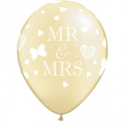 Mr. & Mrs. 11" Pearl Ivory (25ct) Yhh