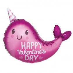 Narwhal Valentine's Day Junior Shape S40 Pkt