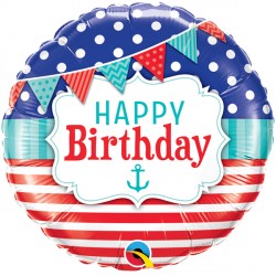 Nautical & Pennants Birthday 18" Pkt If