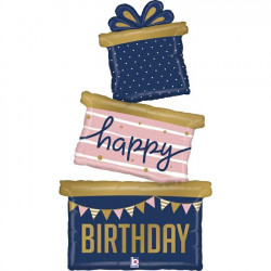 Navy Trio Gift Birthday 51" Shape I Pkt