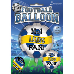 No.1 Leeds Fan Blue & White Football 18" Round Pkt