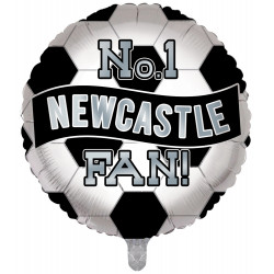 No.1 Newcastle Fan Black & White Football 18" Round Pkt