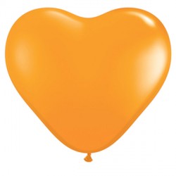 Orange Heart 6" Standard (100ct) Ph