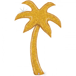 Palm Tree Gold Glitter 5' Special Delivery Holo Shape Pkt