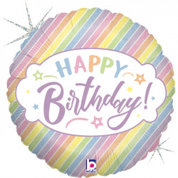 Pastel Birthday Holographic 9" Flat