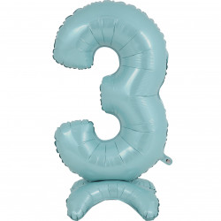 Pastel Blue Number 3 Standup Shape 25" Pkt