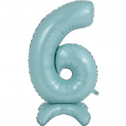 Pastel Blue Number 6 Standup Shape 25" Pkt