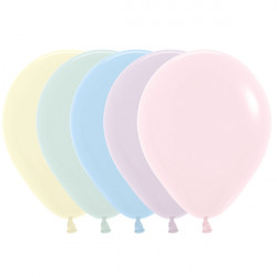 Pastel Matte Assortement 12" Sempertex 609,650,640,630,620 (50ct)