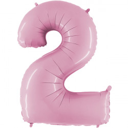 Pastel Pink Number 2 Shape 40" Pkt