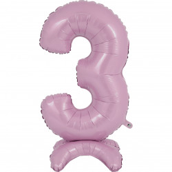 Pastel Pink Number 3 Standup Shape 25" Pkt