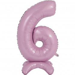 Pastel Pink Number 6 Standup Shape 25" Pkt