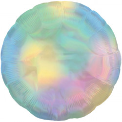 Pastel Rainbow Iridescent Round Standard Holographic S40 Flat A