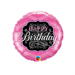 Pink & Black Birthday 9" Flat Hi