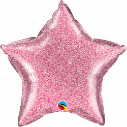 Pink Glittergraphic Star 20" Flat Q Gv