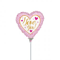 Pink & Gold I Love You 4" A10 Flat