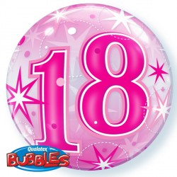Pink Starburst Sparkle 18 22" Single Bubble Yrv
