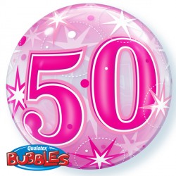 Pink Starburst Sparkle 50 22" Single Bubble Yrv