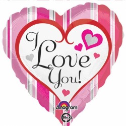 Pink Stripes I Love You Standard S40 Pkt