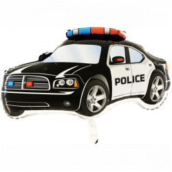 Police Car Black Grabo Shape Flat