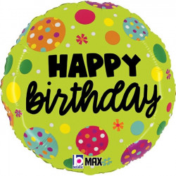 Polka Dots Birthday Grabo 18" Pkt