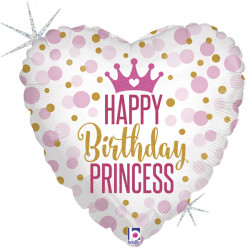 Princess Glitter Birthday 18" Holographic Pkt