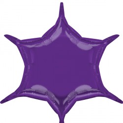 Purple 6 Point Star D32 Flat (3ct)