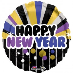 Purple & Gold Happy New Year Standard S40 Pkt